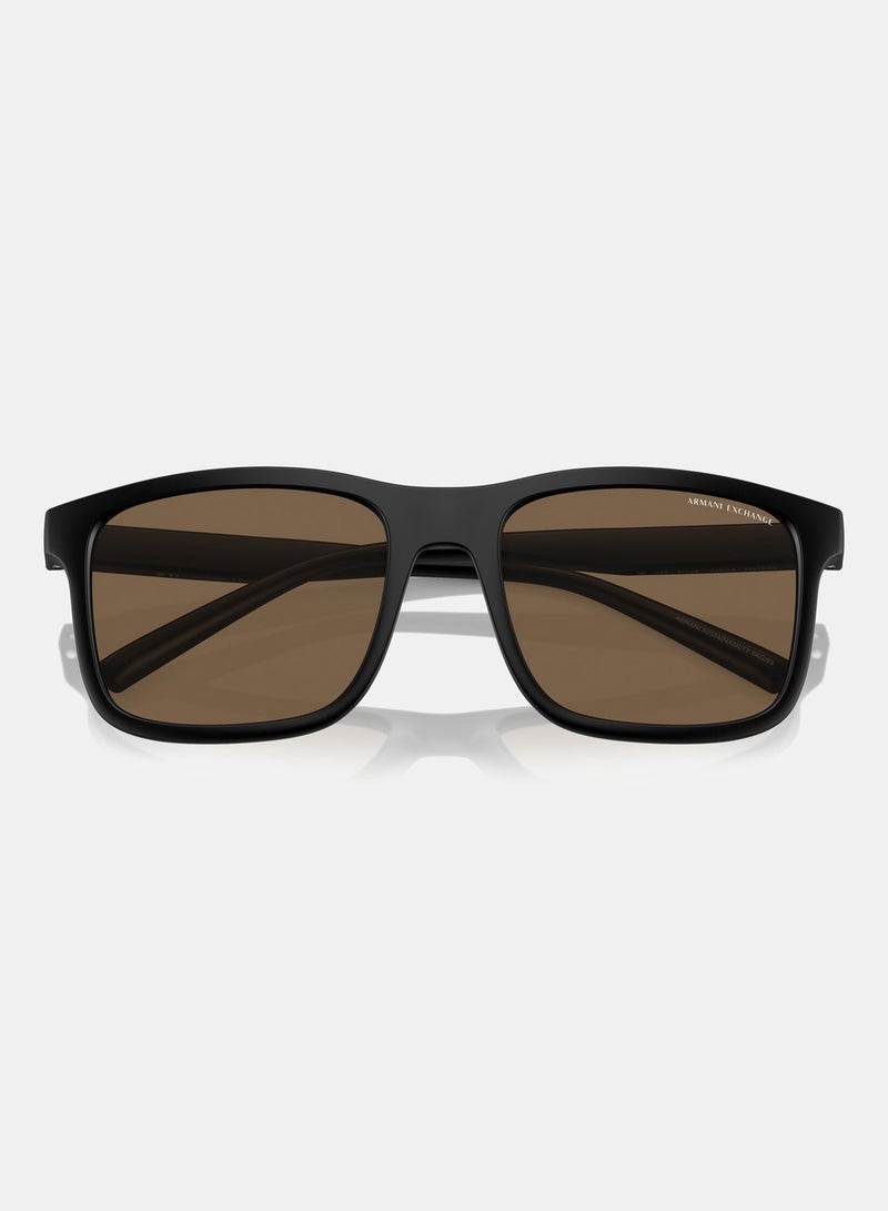 ارماني اكسشينج نظارة شمسية بإطار كامل مستطيل 0AX4145S - Image 4